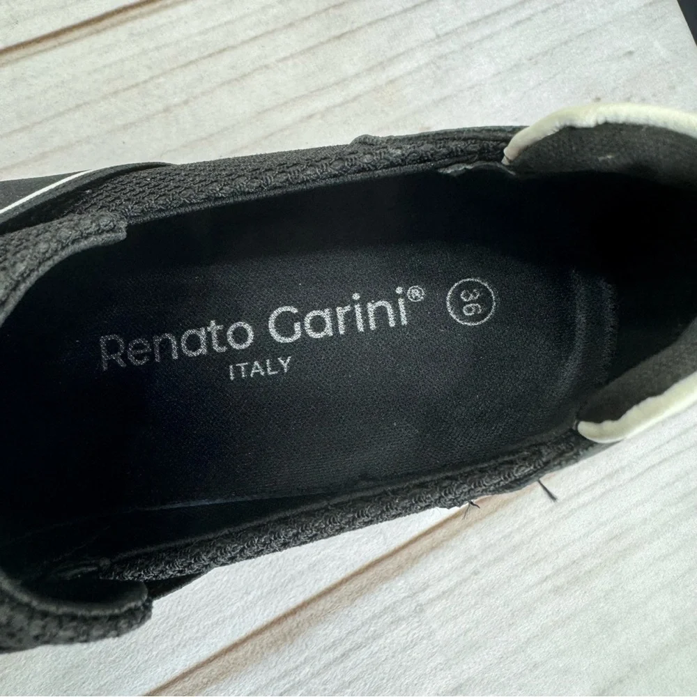 Renato Garini Italy Midnight Moon Black Wedge Slip On Sneakers Size 36/5.5 NEW